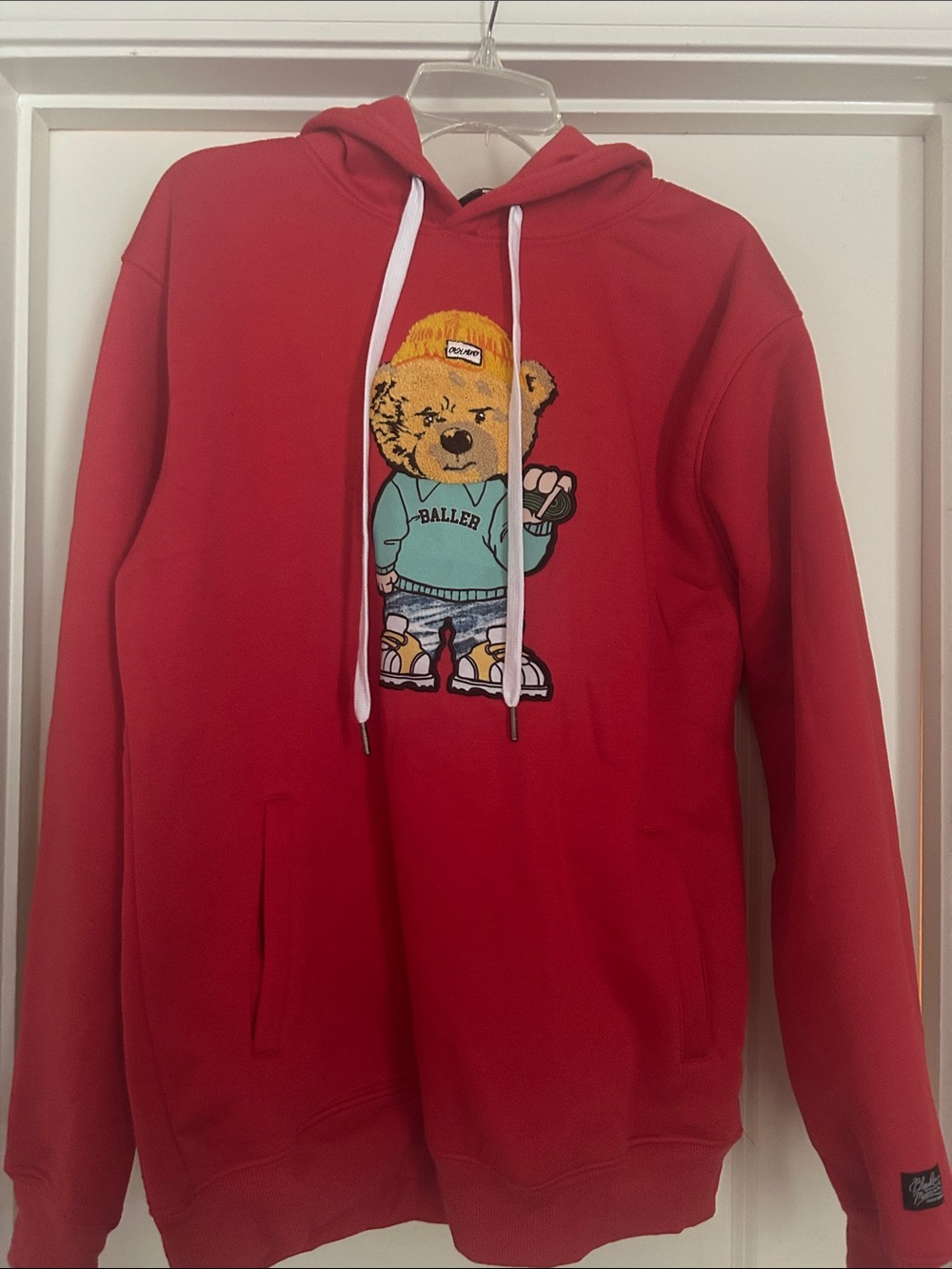 Red Teddy Graphic Hoodie - Unbranded